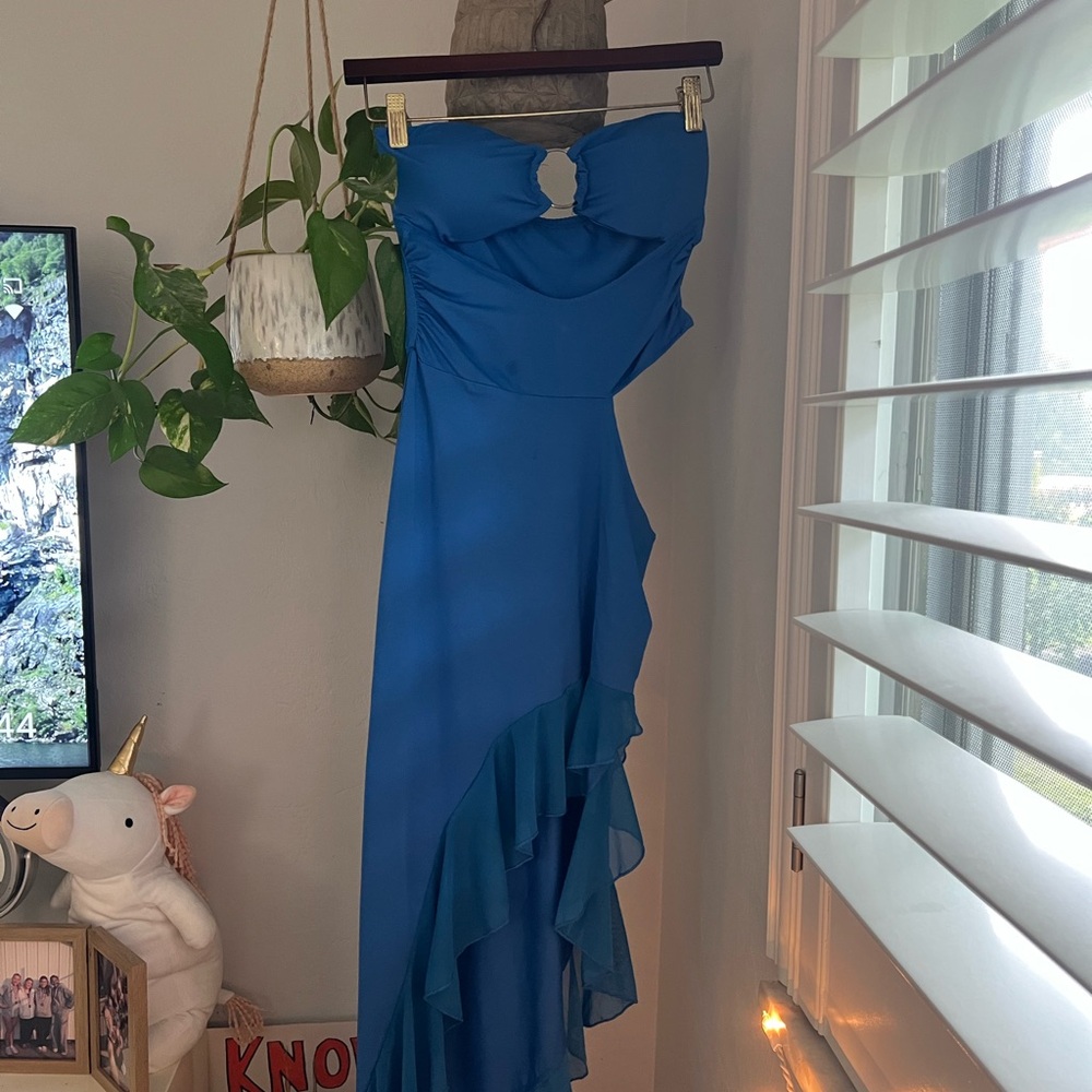 Blue Ruffle Dress Size Small - Picture 2 of 2